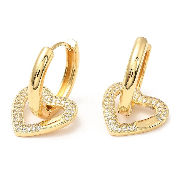 PandaHall Rack Plating Brass Heart Dangle Hoop Earrings with Cubic Zirconia, Lead Free & Cadmium Free, Real 18K Gold Plated, 28.5mm Cubic..., Clear
PandaHall Rack Plating Brass Heart Dangle Hoop Earrings with Cubic Zirconia, Lead Free & Cadmium Free, Real 18K Gold Plated, 28.5mm Cubic..., Clear