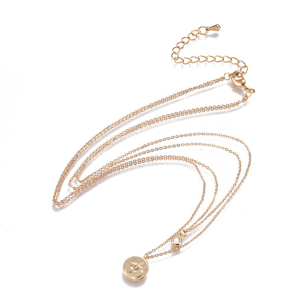PandaHall Brass Tiered Necklaces, Double Layer Necklaces, with 304 Stainless Steel Findings and Cubic Zirconia, Flat Round with Om Symbol..., Clear
PandaHall Brass Tiered Necklaces, Double Layer Necklaces, with 304 Stainless Steel Findings and Cubic Zirconia, Flat Round with Om Symbol..., Clear