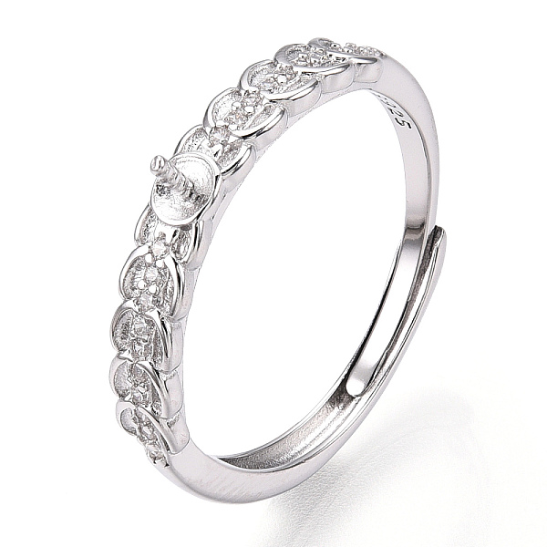 PandaHall 925 Sterling Silver Micro Pave Cubic Zirconia Adjustable Ring Settings, for Half Drilled Beads, with S925 Stamp, Real Platinum..., Clear
PandaHall 925 Sterling Silver Micro Pave Cubic Zirconia Adjustable Ring Settings, for Half Drilled Beads, with S925 Stamp, Real Platinum..., Clear
