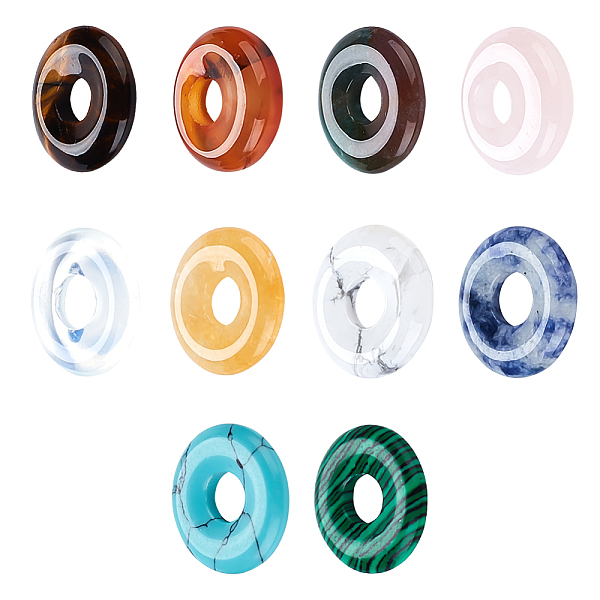 PandaHall 10 Pcs 10 Styles Natural Circle Donut Gemstone Charms, 18mm Dyed Flat Round Mixed Natural and Synthetic Donut Stone Beads...
PandaHall 10 Pcs 10 Styles Natural Circle Donut Gemstone Charms, 18mm Dyed Flat Round Mixed Natural and Synthetic Donut Stone Beads...