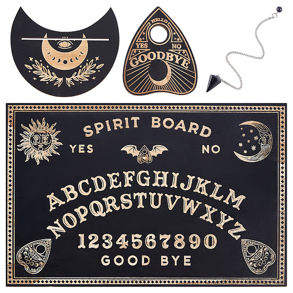 PandaHall CREATCABIN Witch Craft Sets, including Wooden Pendulum Board, Crystal Ball & Tarot Card Holder, Natural Blue Goldstone Dowsing..., Black
PandaHall CREATCABIN Witch Craft Sets, including Wooden Pendulum Board, Crystal Ball & Tarot Card Holder, Natural Blue Goldstone Dowsing..., Black