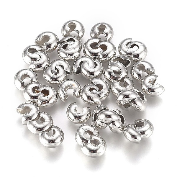 PandaHall Brass Crimp Beads Covers, Platinum, 6.5x5.5x3.5mm, Hole: 2mm, about 100pcs/bag Brass
PandaHall Brass Crimp Beads Covers, Platinum, 6.5x5.5x3.5mm, Hole: 2mm, about 100pcs/bag Brass