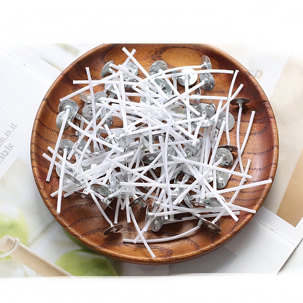 PandaHall Pre-Waxed Cotton Core Wicks, with Metal Sustainer Tabs, for DIY Candle Making, White, 5cm Cotton White
PandaHall Pre-Waxed Cotton Core Wicks, with Metal Sustainer Tabs, for DIY Candle Making, White, 5cm Cotton White