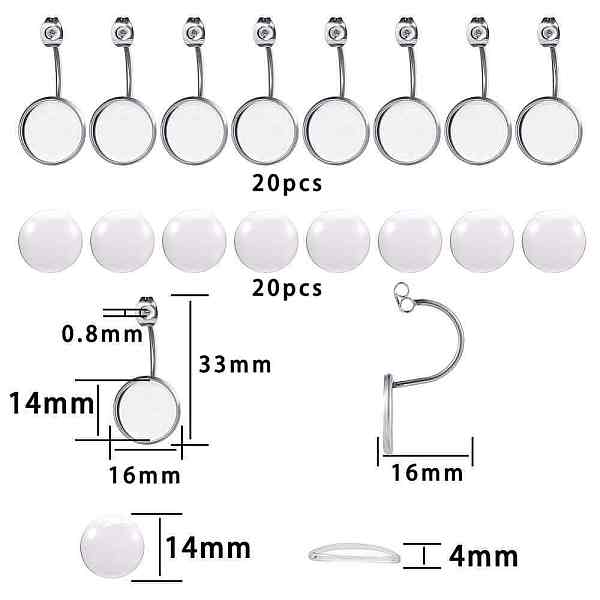 PandaHall DIY Earring Makings, with 304 Stainless Steel Ear Nuts, Earring Backs and Transparent Glass Cabochons, Flat Round, Stainless Steel..., Clear
PandaHall DIY Earring Makings, with 304 Stainless Steel Ear Nuts, Earring Backs and Transparent Glass Cabochons, Flat Round, Stainless Steel..., Clear