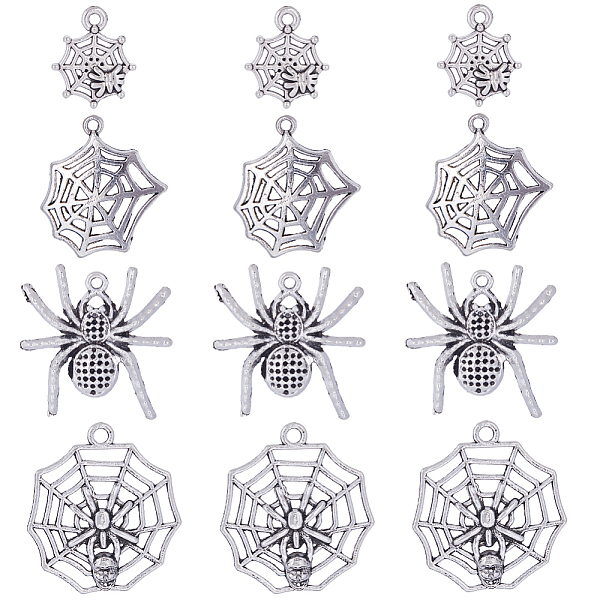 PandaHall SUNNYCLUE 40Pcs 4 Style Tibetan Style Alloy Pendants, Spider & Spider Web, Antique Silver, 17~29.5x14~27x2.5mm, Hole: 1.4~2.2mm...
PandaHall SUNNYCLUE 40Pcs 4 Style Tibetan Style Alloy Pendants, Spider & Spider Web, Antique Silver, 17~29.5x14~27x2.5mm, Hole: 1.4~2.2mm...