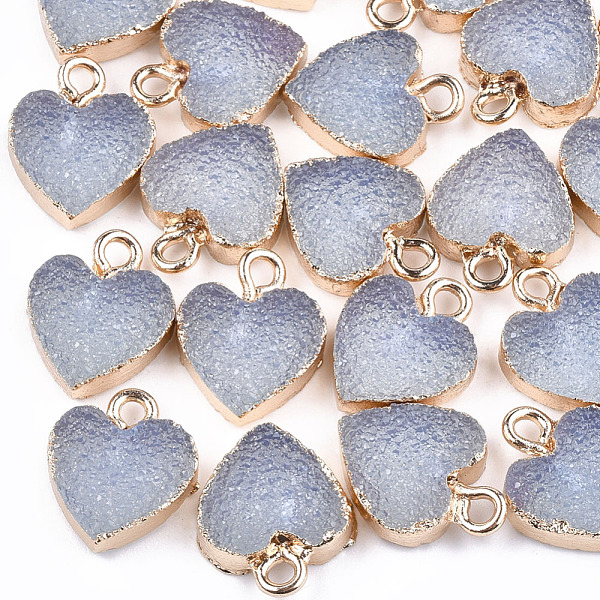 PandaHall Electroplate Druzy Resin Pendants, with Iron Findings, Heart, Light Gold, Light Steel Blue, 15x12x3.5~4mm, Hole: 1mm Iron+Resin...
PandaHall Electroplate Druzy Resin Pendants, with Iron Findings, Heart, Light Gold, Light Steel Blue, 15x12x3.5~4mm, Hole: 1mm Iron+Resin...