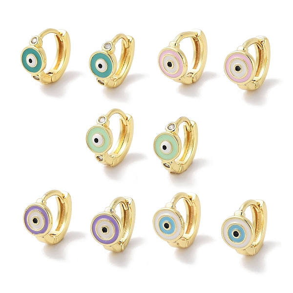 PandaHall Real 18K Gold Plated Brass Enamel Evil Eye Hoop Earrings for Women, Mixed Color, 10x6.5mm Brass Evil Eye Multicolor
PandaHall Real 18K Gold Plated Brass Enamel Evil Eye Hoop Earrings for Women, Mixed Color, 10x6.5mm Brass Evil Eye Multicolor