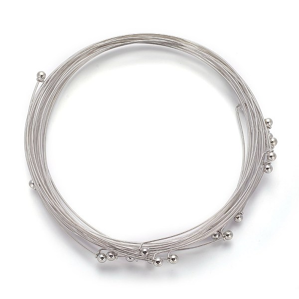 PandaHall Brass Necklace Making, Platinum Color, about 1.5mm wide, 14cm inner diameter, Ball: 6mm Brass
PandaHall Brass Necklace Making, Platinum Color, about 1.5mm wide, 14cm inner diameter, Ball: 6mm Brass