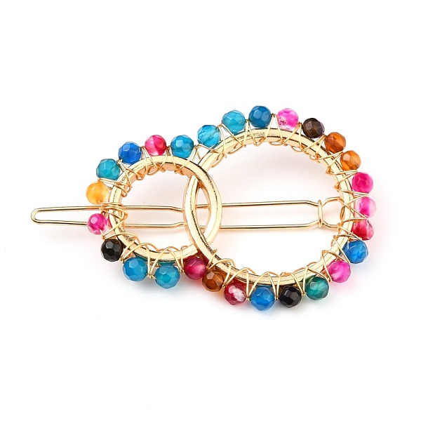 PandaHall Alloy Hollow Geometric Natural Agate Beads Hair Barrettes, Ponytail Holder Statement, with Hair Accessories for Women, Interlink...
PandaHall Alloy Hollow Geometric Natural Agate Beads Hair Barrettes, Ponytail Holder Statement, with Hair Accessories for Women, Interlink...