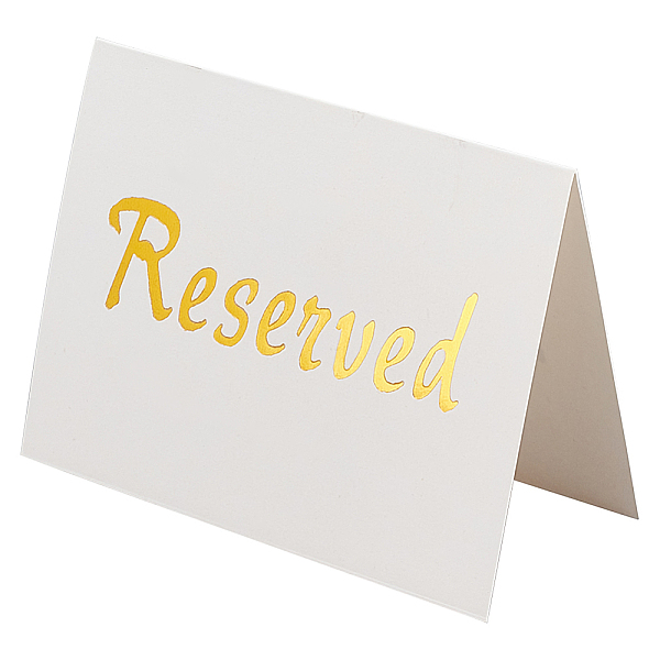 PandaHall OLYCRAFT 50Sheets Gold Reserved Table Signs Paper Reserved Signs Reserved Sign Tent Place Cards for Table at Restaurant Wedding..., White
PandaHall OLYCRAFT 50Sheets Gold Reserved Table Signs Paper Reserved Signs Reserved Sign Tent Place Cards for Table at Restaurant Wedding..., White