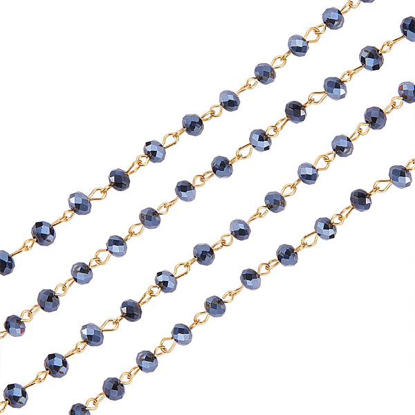 PandaHall Handmade Rondelle Glass Beads Chains for Necklaces Bracelets Making, with Golden Iron Eye Pin, Unwelded, Black, 39.3 inch, Glass...
PandaHall Handmade Rondelle Glass Beads Chains for Necklaces Bracelets Making, with Golden Iron Eye Pin, Unwelded, Black, 39.3 inch, Glass...