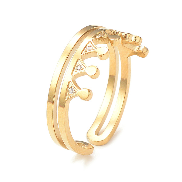 PandaHall Crystal Rhinestone Crown Open Cuff Ring, Ion Plating(IP) 304 Stainless Steel Jewelry for Women, Real 14K Gold Plated, Inner...
PandaHall Crystal Rhinestone Crown Open Cuff Ring, Ion Plating(IP) 304 Stainless Steel Jewelry for Women, Real 14K Gold Plated, Inner...