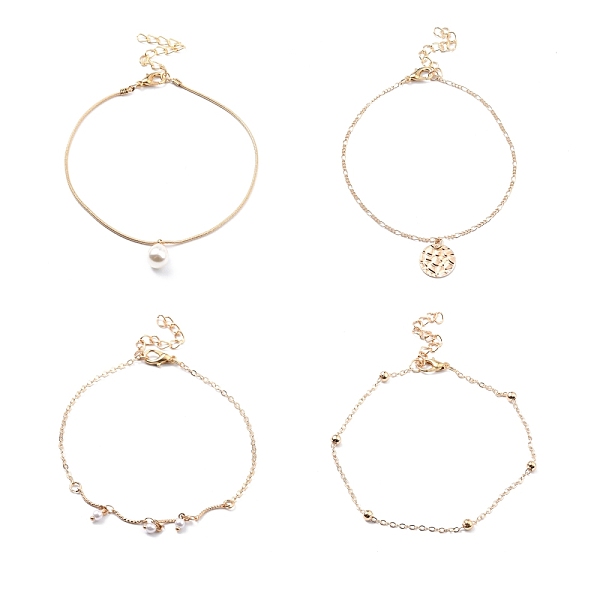 PandaHall 4Pcs 4 Style Alloy Chain Anklets Set, Resin Pearl and Flat Round Charm Anklets for Women, Light Gold, 8.46~9.25 inch(21.5~23.5cm)..., Clear
PandaHall 4Pcs 4 Style Alloy Chain Anklets Set, Resin Pearl and Flat Round Charm Anklets for Women, Light Gold, 8.46~9.25 inch(21.5~23.5cm)..., Clear