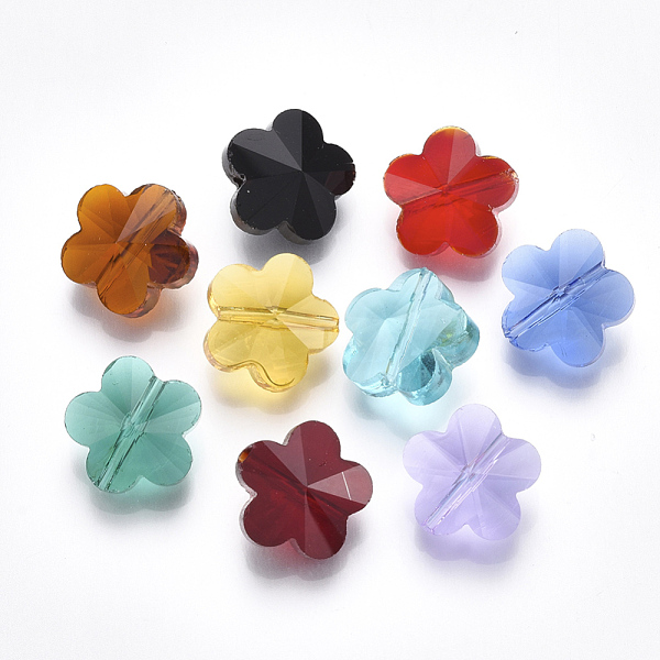 PandaHall Transparent Glass Beads, Faceted, Flower, Mixed Color, 13x13.5x8mm, Hole: 1.2mm Glass Flower Multicolor
PandaHall Transparent Glass Beads, Faceted, Flower, Mixed Color, 13x13.5x8mm, Hole: 1.2mm Glass Flower Multicolor