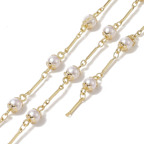 PandaHall Rack Plating Brass Bar Link Chains, with Plastic Pearl Flower Beaded, Unwelded, with Card Paper, Golden, 13~14x6mm Brass White
PandaHall Rack Plating Brass Bar Link Chains, with Plastic Pearl Flower Beaded, Unwelded, with Card Paper, Golden, 13~14x6mm Brass White