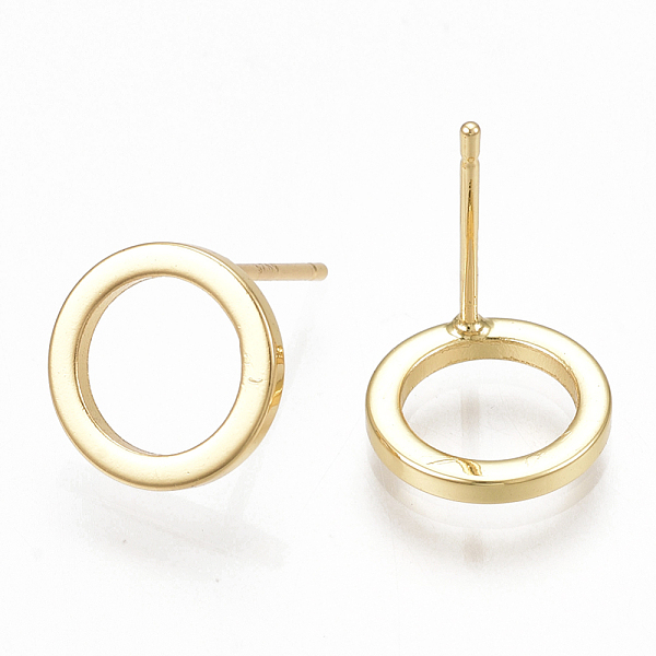 PandaHall Brass Stud Earrings, Ring, Real 18K Gold Plated, 10mm, Pin: 0.7mm Brass
PandaHall Brass Stud Earrings, Ring, Real 18K Gold Plated, 10mm, Pin: 0.7mm Brass