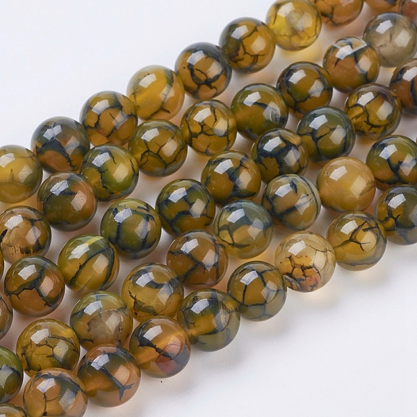 PandaHall Natural Dragon Veins Agate Beads Strands, Dyed, Round, Olive, 10mm, Hole: 1mm, about 38pcs/strand, 15.5 inch Dragon Veins Agate..., Green
PandaHall Natural Dragon Veins Agate Beads Strands, Dyed, Round, Olive, 10mm, Hole: 1mm, about 38pcs/strand, 15.5 inch Dragon Veins Agate..., Green