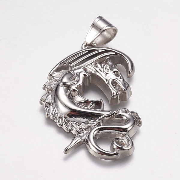PandaHall 304 Stainless Steel Pendants, Dragon, Stainless Steel Color, 49x33x5mm, Hole: 7x9mm 304 Stainless Steel Dragon
PandaHall 304 Stainless Steel Pendants, Dragon, Stainless Steel Color, 49x33x5mm, Hole: 7x9mm 304 Stainless Steel Dragon