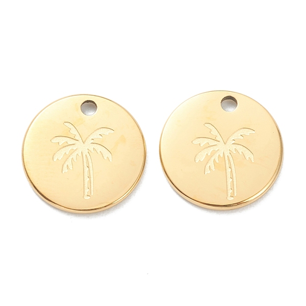 PandaHall 304 Stainless Steel Charms, Flat Round with Coconut Tree, Real 18K Gold Plated, 11.5x1mm, Hole: 1.5mm 304 Stainless Steel Flat...
PandaHall 304 Stainless Steel Charms, Flat Round with Coconut Tree, Real 18K Gold Plated, 11.5x1mm, Hole: 1.5mm 304 Stainless Steel Flat...