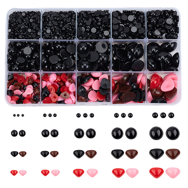 PandaHall Craft Plastic Doll Noses & Eyes Cabochons Set, Mixed Color, 3~14x1.5~6mm, 2575pcs/box Plastic Mixed Shapes Multicolor
PandaHall Craft Plastic Doll Noses & Eyes Cabochons Set, Mixed Color, 3~14x1.5~6mm, 2575pcs/box Plastic Mixed Shapes Multicolor