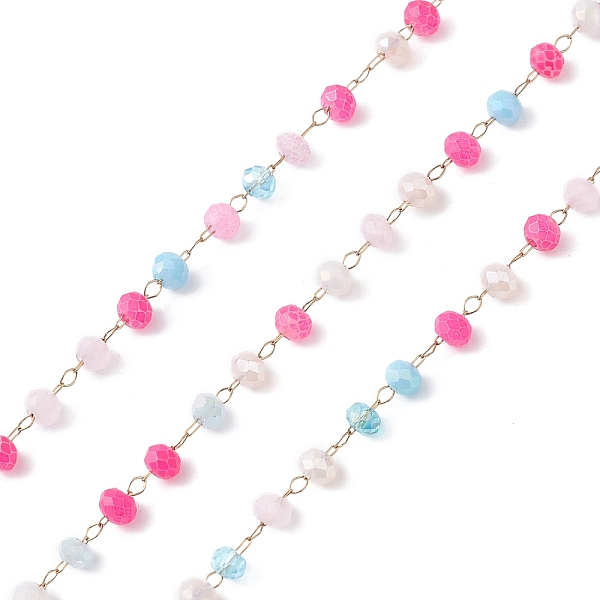 PandaHall Handmade Glass Beaded Chains, Faceted, Unwelded, with 304 Stainless Steel Chains, Golden, Round, Deep Pink, 3x2.5mm 304 Stainless...
PandaHall Handmade Glass Beaded Chains, Faceted, Unwelded, with 304 Stainless Steel Chains, Golden, Round, Deep Pink, 3x2.5mm 304 Stainless...