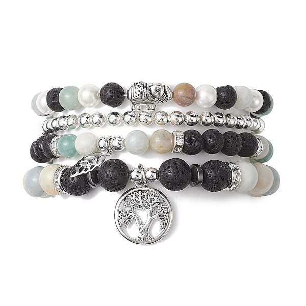PandaHall 4Pcs 4 Styles 6/8mm Round Natural Lava Rock & Flower Amazonite & Shell Pearl Beaded Stackable Stretch Bracelet Sets, Leaf & Tree..., Multicolor
PandaHall 4Pcs 4 Styles 6/8mm Round Natural Lava Rock & Flower Amazonite & Shell Pearl Beaded Stackable Stretch Bracelet Sets, Leaf & Tree..., Multicolor