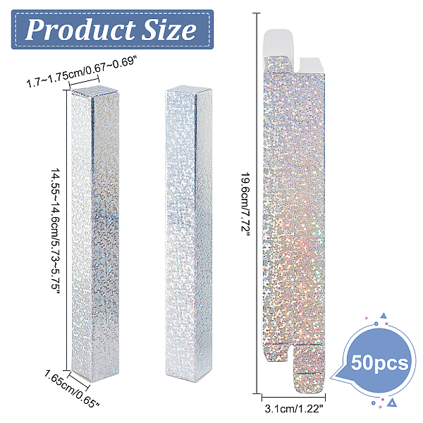 PandaHall Foldable Paper Eye Liner Bottle, Packing Box, Rectangle, Silver, 14.55~14.6x1.65x1.7~1.75cm, Unfold: 19.6x3.1x0.15~0.2cm Paper...
PandaHall Foldable Paper Eye Liner Bottle, Packing Box, Rectangle, Silver, 14.55~14.6x1.65x1.7~1.75cm, Unfold: 19.6x3.1x0.15~0.2cm Paper...