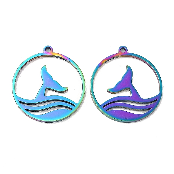 PandaHall Ion Plating(IP) 304 Stainless Steel Pendants, Flat Round with Fishtail Charm, Rainbow Color, 22x20x1mm, Hole: 1.5mm 304 Stainless...
PandaHall Ion Plating(IP) 304 Stainless Steel Pendants, Flat Round with Fishtail Charm, Rainbow Color, 22x20x1mm, Hole: 1.5mm 304 Stainless...