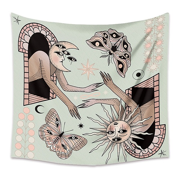 PandaHall Polyester Bohemian Mmon Sun Wall Hanging Tapestry, for Bedroom Living Room Decoration, Rectangle, Dark Sea Green, 730x950mm...
PandaHall Polyester Bohemian Mmon Sun Wall Hanging Tapestry, for Bedroom Living Room Decoration, Rectangle, Dark Sea Green, 730x950mm...