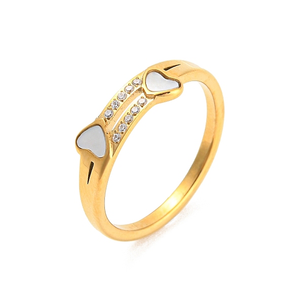 PandaHall Ion Plating(IP) 304 Stainless Steel Finger Ring with Rhinestone, Heart, Golden, US Size 8(18.1mm) Stainless Steel+Rhinestone Heart..., Clear
PandaHall Ion Plating(IP) 304 Stainless Steel Finger Ring with Rhinestone, Heart, Golden, US Size 8(18.1mm) Stainless Steel+Rhinestone Heart..., Clear