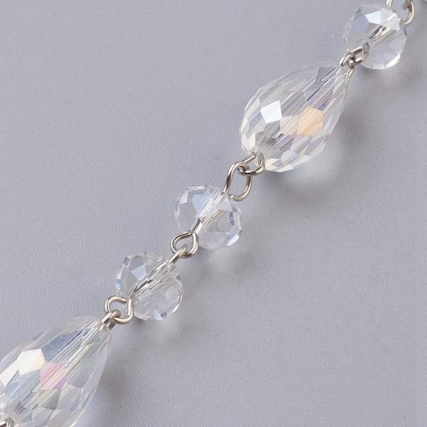 PandaHall Handmade Faceted Glass Beaded Chains, Unwelded, with Iron Eye Pin, Platinum, Clear, 39.37 inch, 1m/strand Iron+Glass Clear
PandaHall Handmade Faceted Glass Beaded Chains, Unwelded, with Iron Eye Pin, Platinum, Clear, 39.37 inch, 1m/strand Iron+Glass Clear