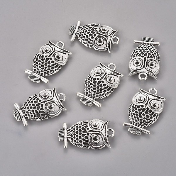 PandaHall Tibetan Style Alloy Owl Pendant Rhinestone Enamel Settings, Cadmium Free & Nickel Free & Lead Free, Antique Silver, 32x19x2mm...
PandaHall Tibetan Style Alloy Owl Pendant Rhinestone Enamel Settings, Cadmium Free & Nickel Free & Lead Free, Antique Silver, 32x19x2mm...