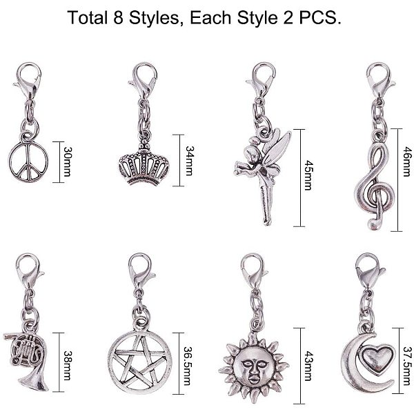 PandaHall Alloy Pendants, with Lobster Claw Clasps, Mixed Shapes, Antique Silver, 12.5x8.5x1.8cm Alloy Mixed Shapes
PandaHall Alloy Pendants, with Lobster Claw Clasps, Mixed Shapes, Antique Silver, 12.5x8.5x1.8cm Alloy Mixed Shapes