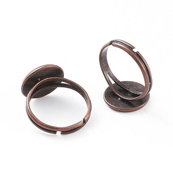 PandaHall Adjustable Brass Ring Components, Nickel Free, Red Copper, 17mm, Tray: about 12mm Brass
PandaHall Adjustable Brass Ring Components, Nickel Free, Red Copper, 17mm, Tray: about 12mm Brass