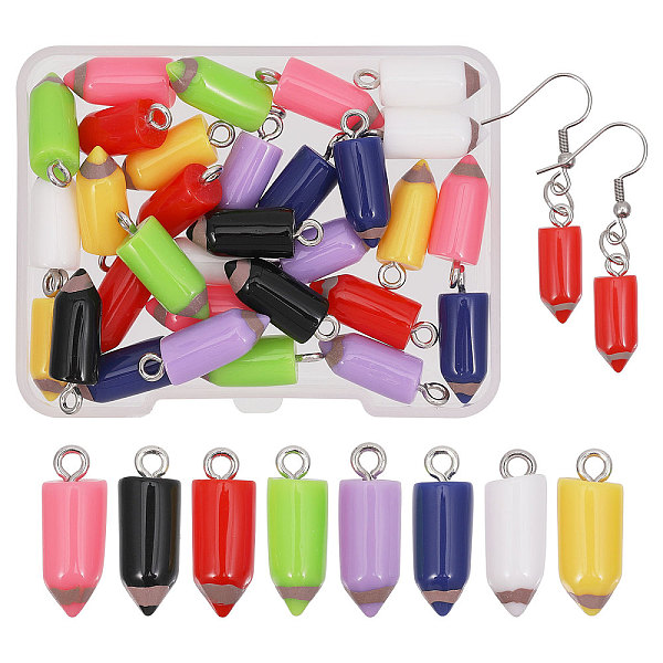 PandaHall Globleland 32Pcs 8 Colors Opaque Resin Pendants, Pencil Charms with Platinum Plated Metal Loops, Mixed Color, 19~20x7mm, Hole: 2mm..., Multicolor
PandaHall Globleland 32Pcs 8 Colors Opaque Resin Pendants, Pencil Charms with Platinum Plated Metal Loops, Mixed Color, 19~20x7mm, Hole: 2mm..., Multicolor