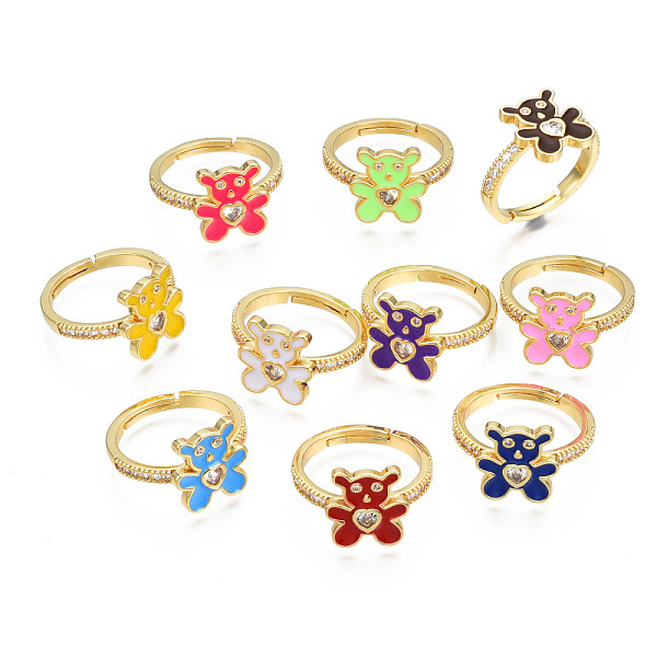 PandaHall Adjustable Brass Micro Pave Cubic Zirconia Finger Rings, Bear with Enamel, Real 16K Gold Plated, Cadmium Free & Nickel Free & Lead..., Multicolor
PandaHall Adjustable Brass Micro Pave Cubic Zirconia Finger Rings, Bear with Enamel, Real 16K Gold Plated, Cadmium Free & Nickel Free & Lead..., Multicolor