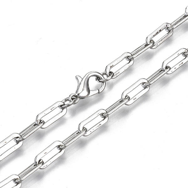 PandaHall Brass Paperclip Chains, Drawn Elongated Cable Chains Necklace Making, with Lobster Claw Clasps, Platinum, 23.62 inch(60cm) long...
PandaHall Brass Paperclip Chains, Drawn Elongated Cable Chains Necklace Making, with Lobster Claw Clasps, Platinum, 23.62 inch(60cm) long...