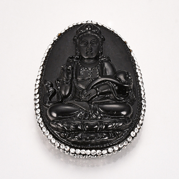PandaHall Resin Big Pendants, with Rhinestone, Buddha, Crystal & Hematite, Black, 61.5x42x13mm, Hole: 1mm Resin Human Black
PandaHall Resin Big Pendants, with Rhinestone, Buddha, Crystal & Hematite, Black, 61.5x42x13mm, Hole: 1mm Resin Human Black