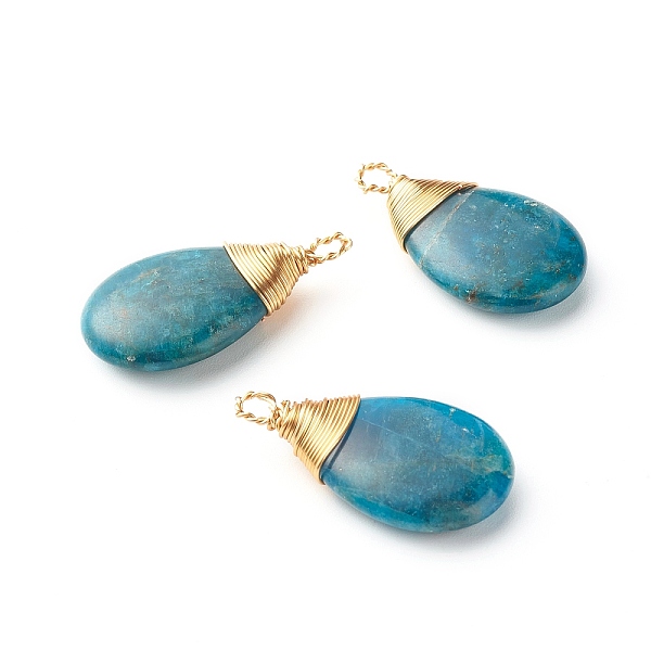 PandaHall Natural Apatite Pendants, with Real 18K Gold Plated Eco-Friendly Copper Wire, Teardrop, 31.5x17x6mm, Hole: 2~3mm Apatite Teardrop
PandaHall Natural Apatite Pendants, with Real 18K Gold Plated Eco-Friendly Copper Wire, Teardrop, 31.5x17x6mm, Hole: 2~3mm Apatite Teardrop