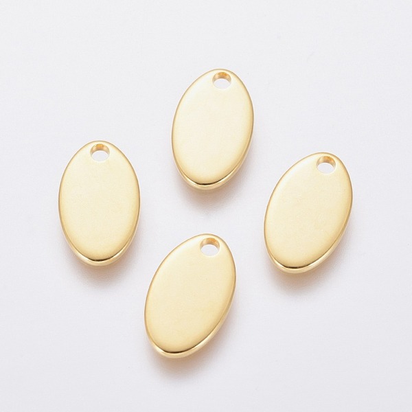 PandaHall 304 Stainless Steel Charms, Stamping Blank Tag, Oval, Real 24k Gold Plated, 12.5x7.5x1mm, Hole: 1.5mm 304 Stainless Steel Oval
PandaHall 304 Stainless Steel Charms, Stamping Blank Tag, Oval, Real 24k Gold Plated, 12.5x7.5x1mm, Hole: 1.5mm 304 Stainless Steel Oval