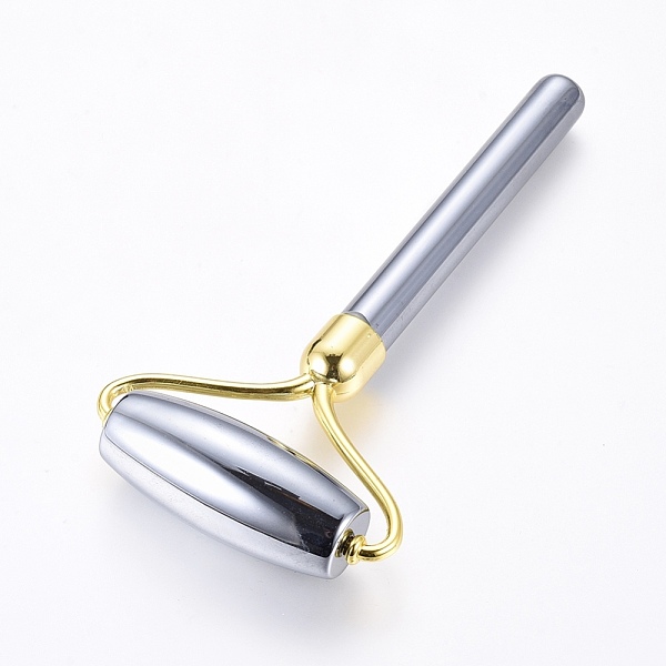 PandaHall Terahertz Stone Brass Massage Tools, Facial Rollers, Golden, 114x56x18.5mm Terahertz Stone Others
PandaHall Terahertz Stone Brass Massage Tools, Facial Rollers, Golden, 114x56x18.5mm Terahertz Stone Others