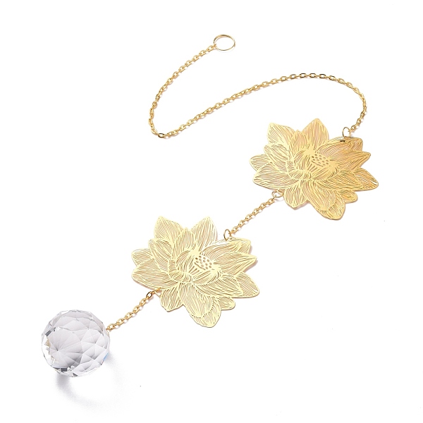 PandaHall Faceted Glass Sun Catcher Pendant Decorations, with Brass and Iron Findings, for Home, Garden Decor, Lotus, Golden, 435mm Glass..., Clear
PandaHall Faceted Glass Sun Catcher Pendant Decorations, with Brass and Iron Findings, for Home, Garden Decor, Lotus, Golden, 435mm Glass..., Clear