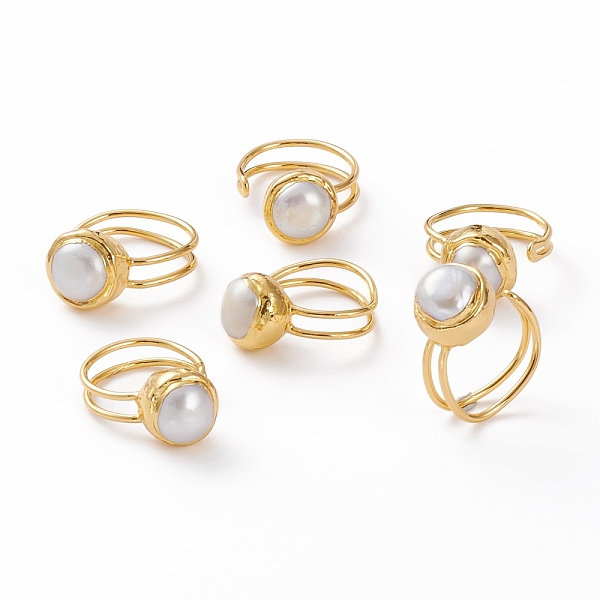 PandaHall Adjustable Natural Pearl Cuff Rings, Open Rings, with Golden Plated Brass Findings, Flat Round, White, US Size 5, Inner Diameter...
PandaHall Adjustable Natural Pearl Cuff Rings, Open Rings, with Golden Plated Brass Findings, Flat Round, White, US Size 5, Inner Diameter...