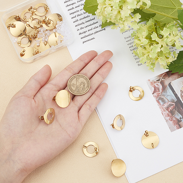 PandaHall Unicraftale 304 Stainless Steel Stud Earring Findings, with Loop, Ear Nuts/Earring Backs and Silicone Ear Nuts, Golden, Stud...
PandaHall Unicraftale 304 Stainless Steel Stud Earring Findings, with Loop, Ear Nuts/Earring Backs and Silicone Ear Nuts, Golden, Stud...