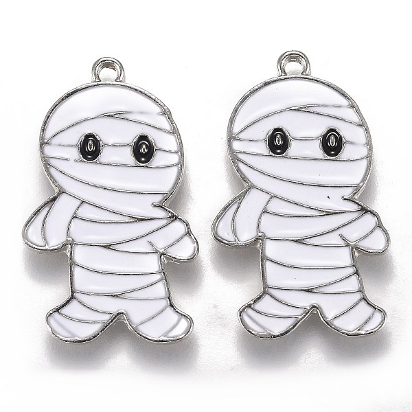 PandaHall Halloween Theme Alloy Enamel Pendants, White Mummy Shape, Platinum, 26.5x16x1.5mm, Hole: 1.6mm Alloy+Enamel Others White
PandaHall Halloween Theme Alloy Enamel Pendants, White Mummy Shape, Platinum, 26.5x16x1.5mm, Hole: 1.6mm Alloy+Enamel Others White