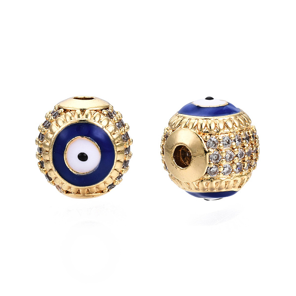 PandaHall Brass Micro Pave Cubic Zirconia Beads, with Enamel, Real 18K Gold Plated, Round with Evil Eye, Nickel Free, Dark Blue, 10mm, Hole..., Multicolor
PandaHall Brass Micro Pave Cubic Zirconia Beads, with Enamel, Real 18K Gold Plated, Round with Evil Eye, Nickel Free, Dark Blue, 10mm, Hole..., Multicolor
