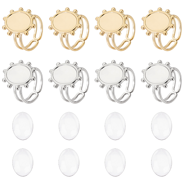 PandaHall UNICRAFTALE 8pcs Oval Blank Open Cuff Ring Stainless Steel Flat Pad Ring Tray with 8pcs Glass Cabochon Metal Open Cuff Cabochon...
PandaHall UNICRAFTALE 8pcs Oval Blank Open Cuff Ring Stainless Steel Flat Pad Ring Tray with 8pcs Glass Cabochon Metal Open Cuff Cabochon...