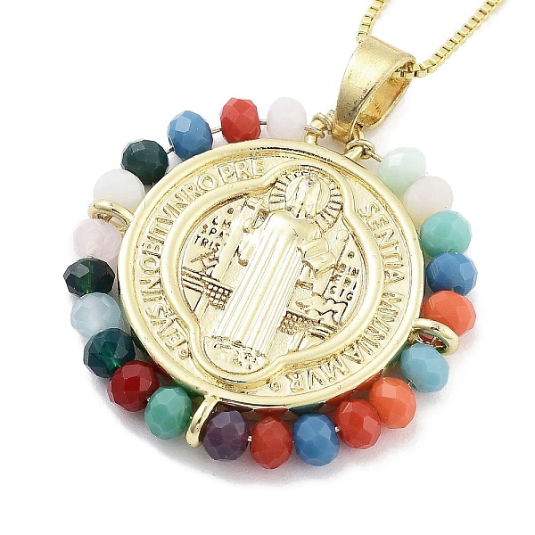 PandaHall Brass with ABS Beads Pendant Necklaces, Flat Round with Goddess, Colorful, 17.52 inch(445mm) Brass Flat Round
PandaHall Brass with ABS Beads Pendant Necklaces, Flat Round with Goddess, Colorful, 17.52 inch(445mm) Brass Flat Round