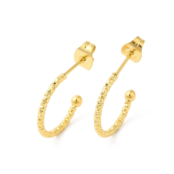 PandaHall Vacuum Plating 304 Stainless Steel Ring Stud Earrings, Half Hoop Earrings for Women, Golden, 15x1.3~2.3mm 304 Stainless Steel Ring
PandaHall Vacuum Plating 304 Stainless Steel Ring Stud Earrings, Half Hoop Earrings for Women, Golden, 15x1.3~2.3mm 304 Stainless Steel Ring