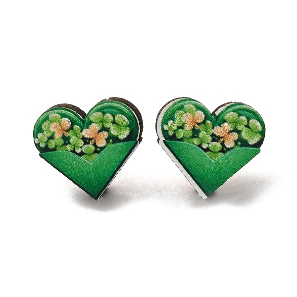 PandaHall Saint Patrick's Day Green Wood Stud Earrings, with 316 Stainless Steel Pins, Heart, 15x17mm Wood Heart Green
PandaHall Saint Patrick's Day Green Wood Stud Earrings, with 316 Stainless Steel Pins, Heart, 15x17mm Wood Heart Green